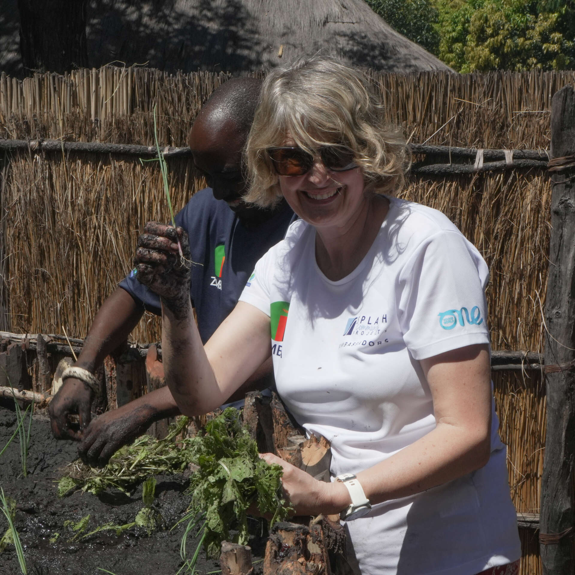 Rachel Poole planting alongside a local community during recent Splash Ambassador Programm in Zambia